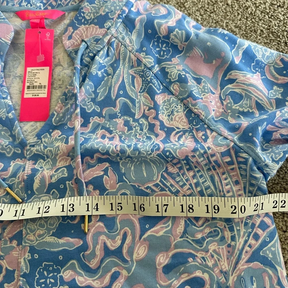 Lilly Pulitzer - Cassi Popover - Vneck Tunic - Boca Blue color - XL - NWT! - Picture 6 of 7